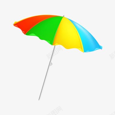 橘色遮阳伞沙滩风情图标图标