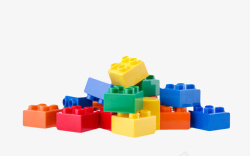 塑料积木玩具散落的塑料积木实物高清图片