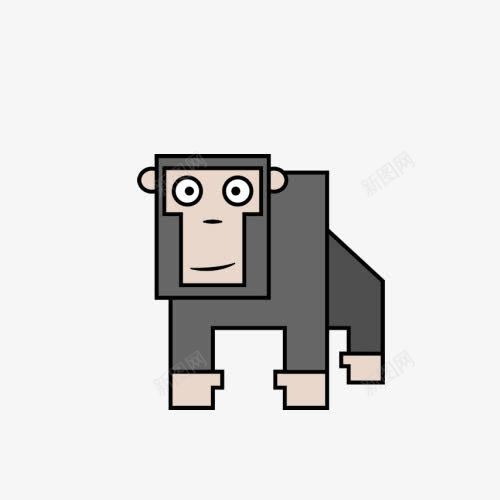 几何大猩猩png免抠素材_88icon https://88icon.com png图片 免费png 动物 卡通 深灰色 猩猩