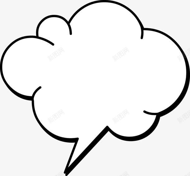 白色手绘云朵对话框装饰png免抠素材_88icon https://88icon.com 云朵 对话框 手绘 白色 装饰