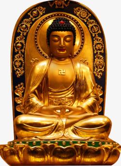 禅坐如来佛祖金身塑像高清图片