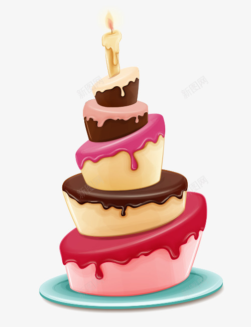 手绘卡通彩色多层蛋糕png免抠素材_88icon https://88icon.com 卡通 庆生 手绘 甜点 生日 生日蛋糕 蛋糕 蜡烛