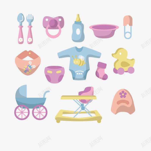 彩色卡通小婴儿玩具png免抠素材_88icon https://88icon.com 人物 卡通 可爱 孩子 宝宝 小清新 扁平化设计 玩具 用品 简约 衣服