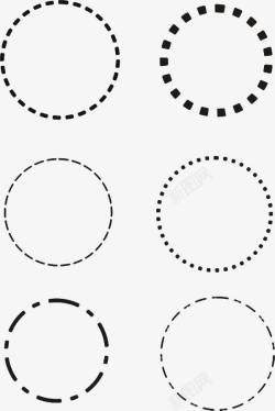 线条圆圈设计手绘圆形虚线圈高清图片