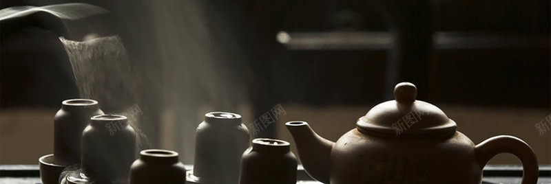 茶壶茶道文艺背景背景