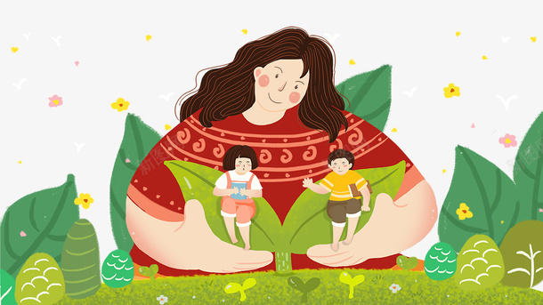 卡通手绘教师节送花的学生psd免抠素材_88icon https://88icon.com 勤劳园丁 卡通 园丁老师 手绘 教师节 绿叶装饰 花朵 送花的学生