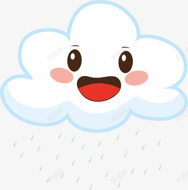 卡通云朵矢量图ai免抠素材_88icon https://88icon.com AI 下雨 下雨动画 卡通 可爱 手绘 白云 矢量图 线条 表情 阴雨天气
