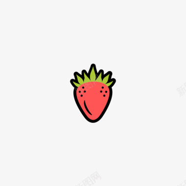 手绘卡通水果草莓图标图标