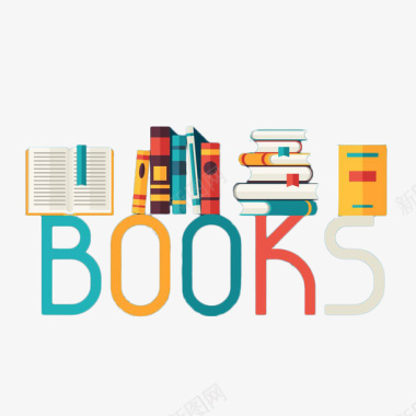 彩色英文书店logo图标图标