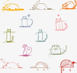 胖猫手绘可爱猫咪矢量图高清图片