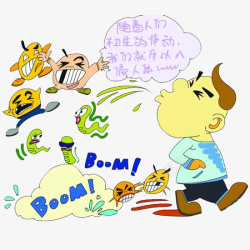 漫画随地吐痰的危害素材