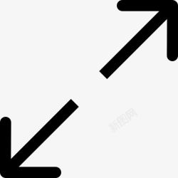 对角线上扩大两个对立箭头对角线符号的接口图标高清图片