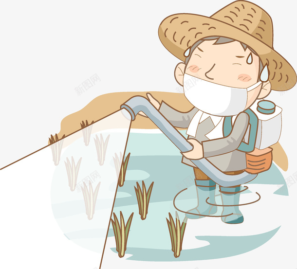 水稻农民png免抠素材_88icon https://88icon.com 人物画 卡通手绘 水彩画 水稻农民 肖像画 装饰图案