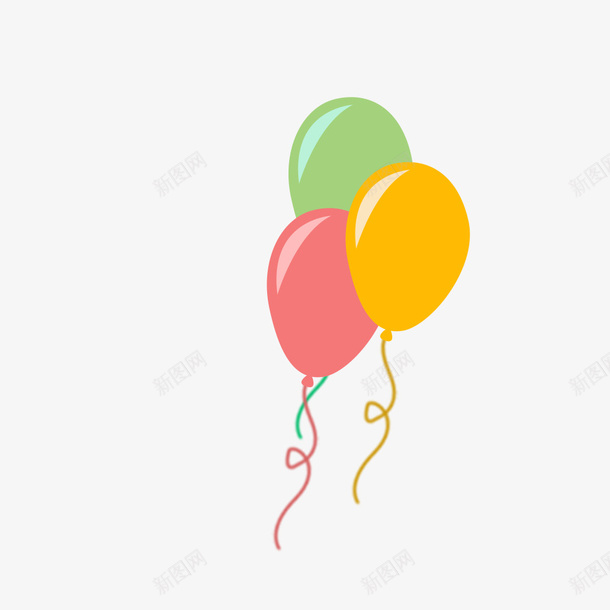 卡通气球png免抠素材_88icon https://88icon.com 卡通彩色气球 彩色 气球 漂浮素材