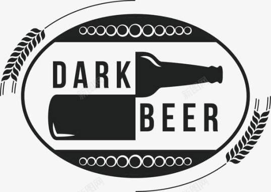 抽象花纹背景啤酒标签图标图标