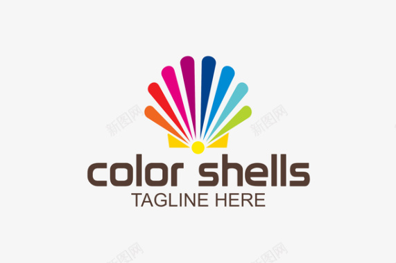 彩色的贝壳logo矢量图图标图标