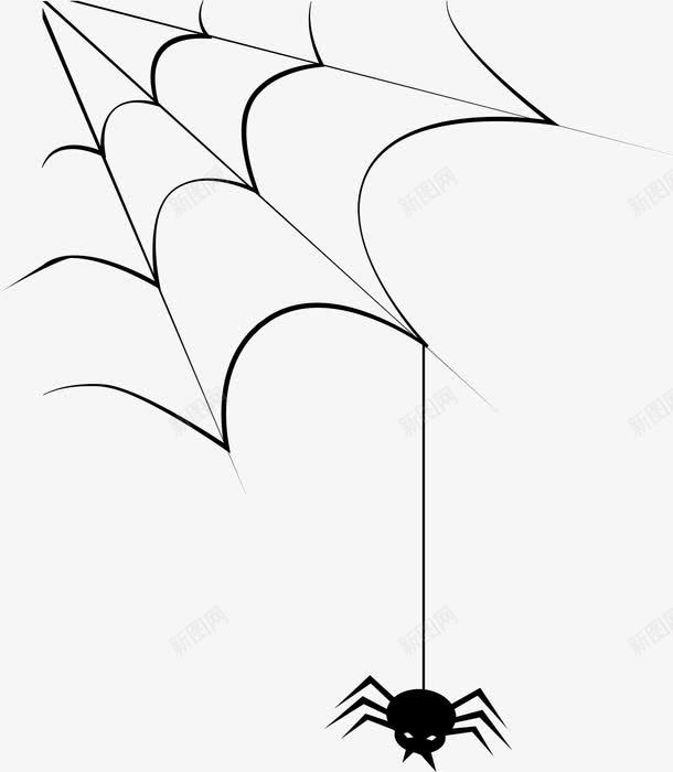 黑色线条蜘蛛网png免抠素材_88icon https://88icon.com 万圣节 惊悚恐怖 装饰图案 边框纹理 鬼节 黑色蜘蛛网