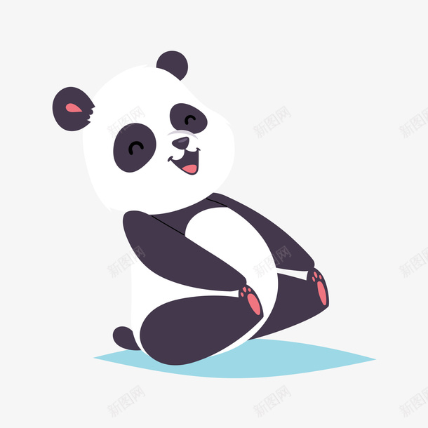 玩脚的熊猫矢量图ai免抠素材_88icon https://88icon.com 开心 开心熊猫 日常 熊猫 白色 脚 蓝色 黑色 矢量图