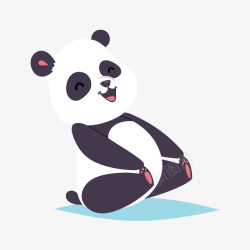 开心熊猫玩脚的熊猫矢量图高清图片