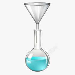 蓝色化学烧杯元素矢量图素材
