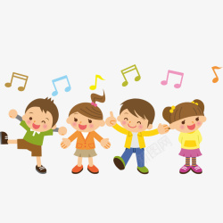 快乐儿童卡通唱歌的儿童人物高清图片