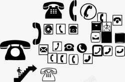 电话剪影常用电话图标高清图片