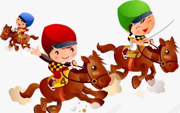 骑马的小孩png免抠素材_88icon https://88icon.com 体育活动 儿童 卡通 学生 小孩 小朋友 插画 运动 马术