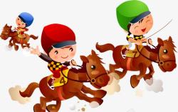骑马的小孩骑马的小孩高清图片