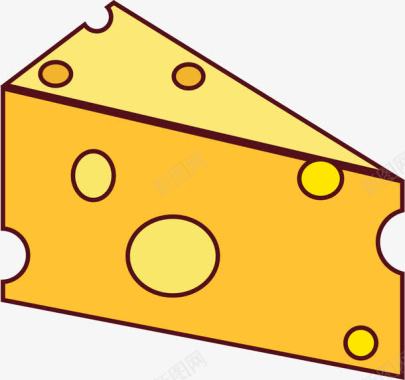 眼睛简笔画黄色手绘三角形几何奶酪美食图标图标