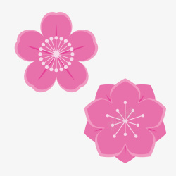 唯美卡通粉红色春季樱花桃花矢量图素材