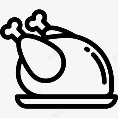 烤食品和餐厅土耳其图标图标