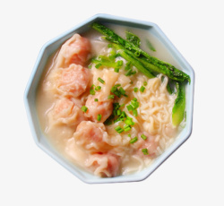 小吃鲜虾馄饨面美食素材