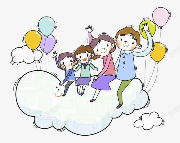 气球家庭png免抠素材_88icon https://88icon.com 卡通人物 卡通手绘 我的家人 气球家庭 水彩画 肖像画 装饰图案