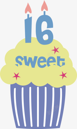 甜品展板16岁生日蛋糕图标高清图片