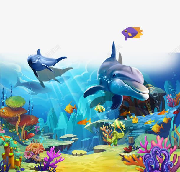 卡通海洋生态系统png免抠素材_88icon https://88icon.com 卡通 海底 海底世界 海底沙滩 海洋 珊瑚 生态系统 鱼 鲨鱼