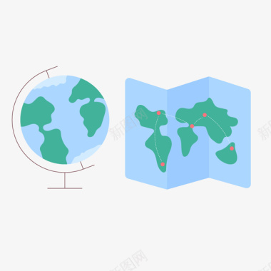 单旅行社旅行地球仪地图册图标矢量图图标