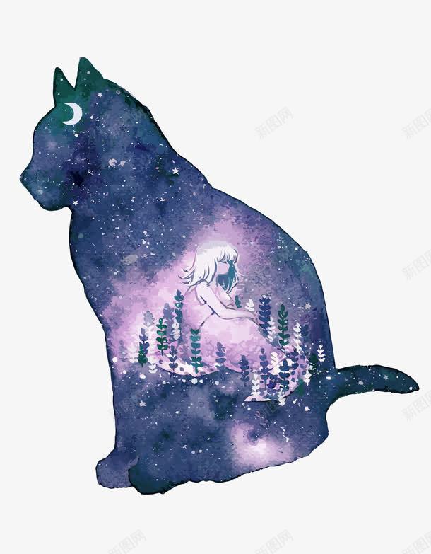 猫咪png免抠素材_88icon https://88icon.com 卡通 手绘 星空 月亮 森林 水彩 漫画 猫咪 矢量猫咪