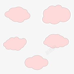 粉色云背景粉色可爱卡通云高清图片