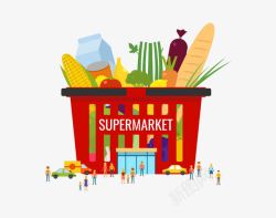 商场超市素材超市有机食物创意高清图片