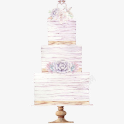 婚礼蛋糕手绘手绘水彩庆典蛋糕高清图片