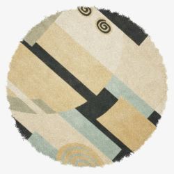米色欧式花纹圆形地毯素材