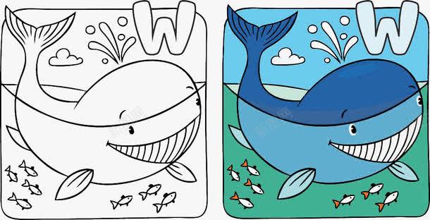 鲨鱼漫画与字母Wpng免抠素材_88icon https://88icon.com 动物 动物插画 动物漫画 卡通漫画 字体效果 字母W 字母艺 英语字母艺术字 鲨鱼