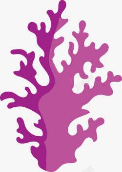 手绘海洋动植物紫色珊瑚树素素材