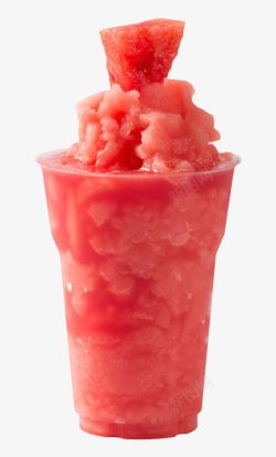 美味的冷饮红色饮料西瓜冰沙实物高清图片