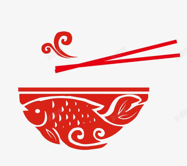红色碗筷餐具png免抠素材_88icon https://88icon.com 年节 碗 红色 餐具 鱼