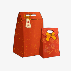 薄片包装袋新年红色礼物袋高清图片