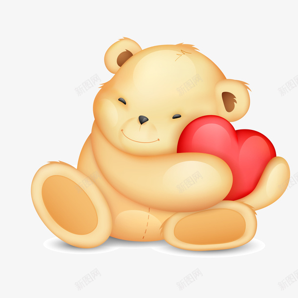 抱着爱心的小熊矢量图ai免抠素材_88icon https://88icon.com 公仔 动物设计 卡通 小熊 爱心 玩具设计 矢量图