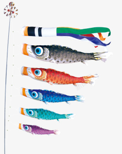古典风格日本鲤鱼旗素材