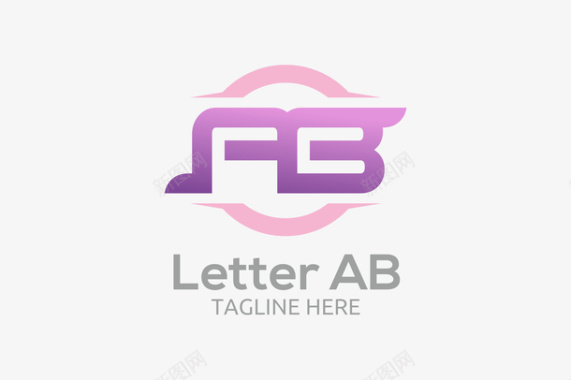 圆形时间轴字母的粉色logo矢量图图标图标