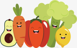 卡通果蔬开心笑脸可爱蔬菜高清图片